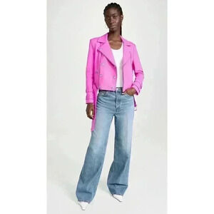 New L’Agence Billie Belted Leather Jacket NWT Retails $1,695 Sz XS